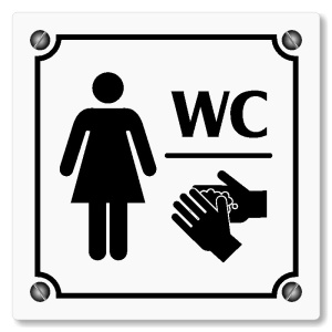 WC ženy, 80x80mm, bílá, Kansas